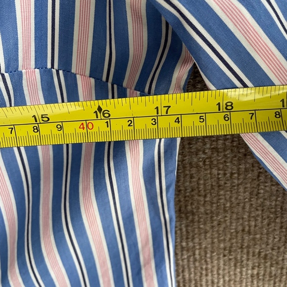 Ladies blue pink white 100% cotton striped dress shirt size 38 european - Picture 3 of 7
